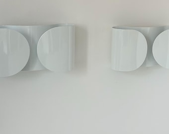 Applique Foglio, blanc laqué mat, Italie 1990, Tobia Scarpa