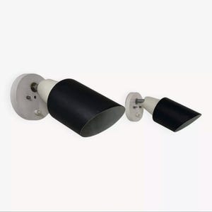 Pair of black and white adjustable wall lights by Raak, Netherlands 1970