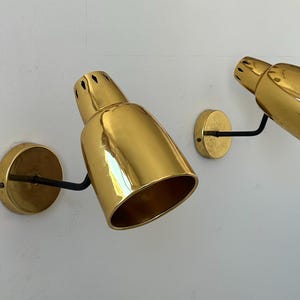 Paar verstellbare Vintage-Wandleuchten, Messing, Frankreich 1960