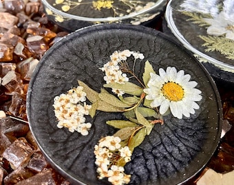 Wildflower Epoxy Resin Flower Coaster Set- Pressed Flower Decor-handcrafted with Dried Flowers-IdealHousewarming Gift -Wildflower Decoration