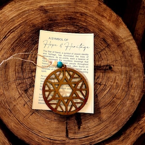 Wooden Star of David-Jewish Star History and Meaning Ornament-Hanukkah Decoration-Wooden Jewish Star-Star of Light-Hanukkah Ornament