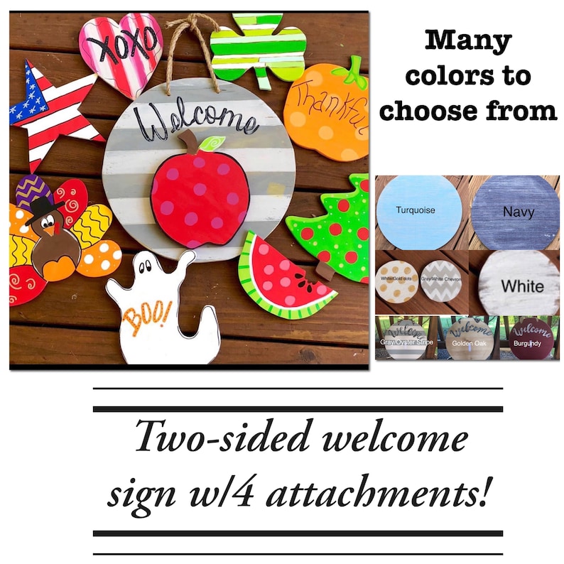 Interchangeable Door Hanger with 4 seasonal Etsy