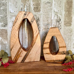 Handmade Wooden Bud Vase-Rustic Flower Vase-Unique Home Decor Flower Twig Vase-5th anniversary gift-Large Flower Vase-Flower Vase-Bud Vase