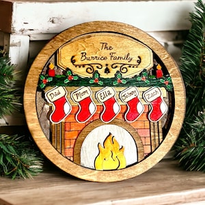 Personalized Family Christmas Sign: Custom Stocking Ornament