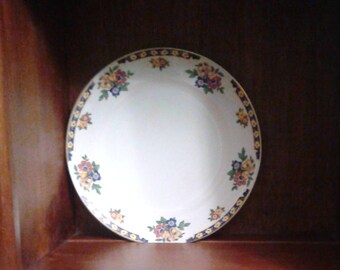 Bright, multi-colored semi-porcelain plates, Sampson Bridgwood & Son Ltd, England