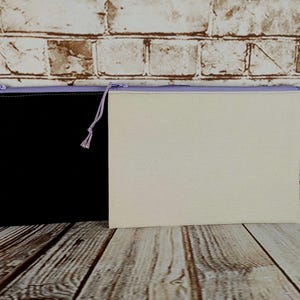 Canvas Pouches with Lavender Zipper, 3 Sizes of Unlined Canvas Bags, Handmade Zipper Pouches, Coin Purse, Pencil Pouch, Cosmetic Bag