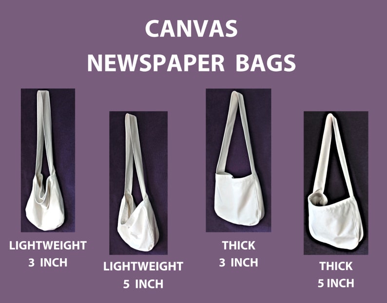 Purple Canvas Newspaper Bag, Rectangular Mail Bag or Shopping Bag with Cross Body Strap, Large Market Tote, Messenger Bag Long Handle image 9