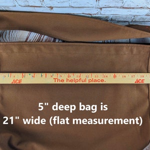 Purple Canvas Newspaper Bag, Rectangular Mail Bag or Shopping Bag with Cross Body Strap, Large Market Tote, Messenger Bag Long Handle image 6