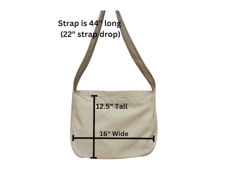 Purple Canvas Newspaper Bag, Rectangular Mail Bag or Shopping Bag with Cross Body Strap, Large Market Tote, Messenger Bag Long Handle image 4