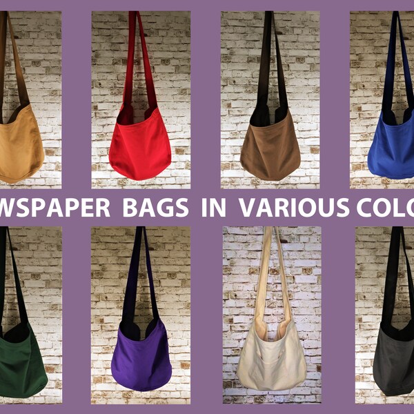 Canvas Newspaper Bag Etsy