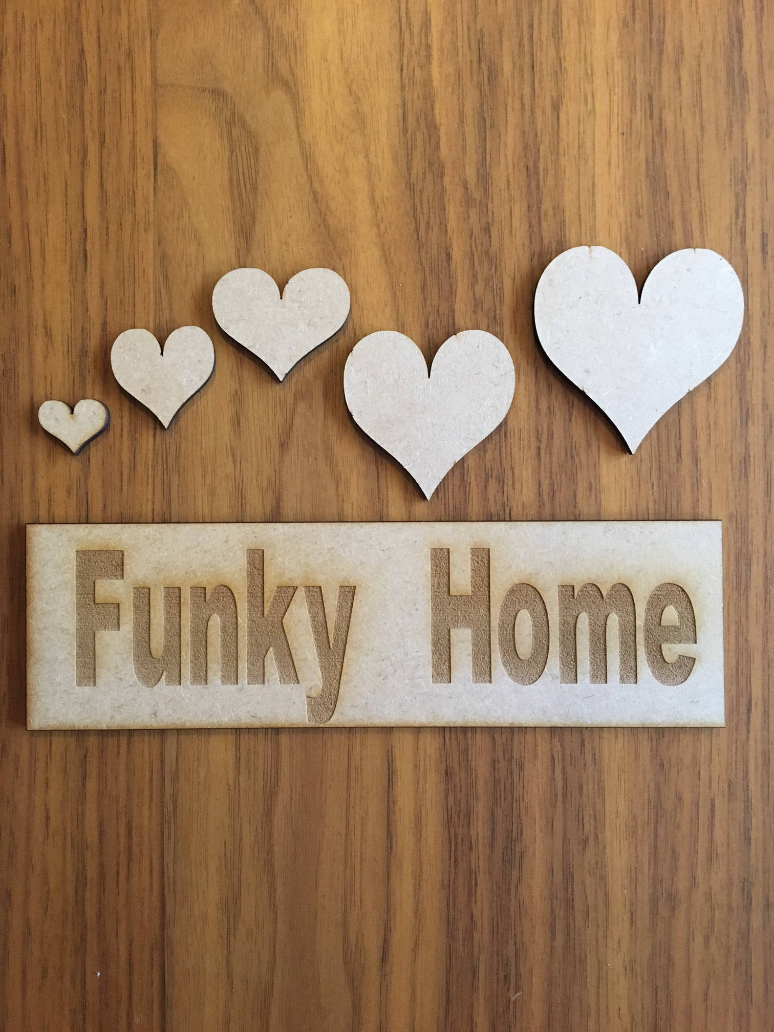 Hearts wooden 20mm to 200mm 3mm thick