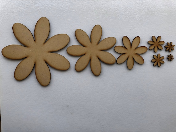 Wooden 3mm MDF Daisy Flower Shapes