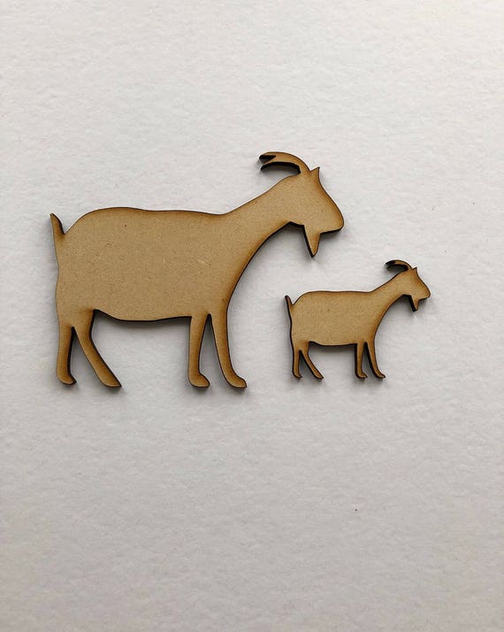 Wooden MDF Goat Farm Animal Shape 3mm Thick Tags Embellishments Decoration Craft