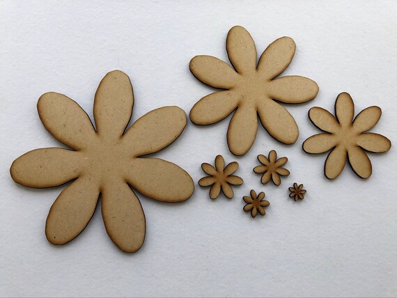 Wooden 3mm MDF Daisy Flower Shapes