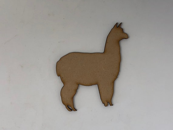 Set of 3 dark plywood Llama shapes decoration 15cm tall to paint /& embellish