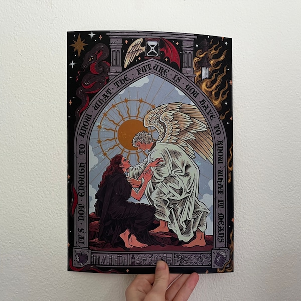 Ineffable Husbands, Good Omens Angel Print, Aziraphale & Crowley Fan Art