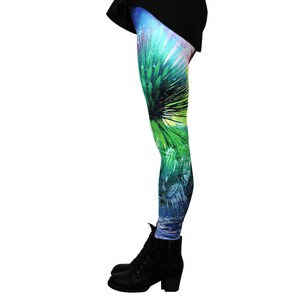 Galaxy Leggings, Space Leggings, Cactus Leggings, Cactus Print, Printed Activewear Pants, Yoga Leggings, Festival Tights, Bright Pattern image 7