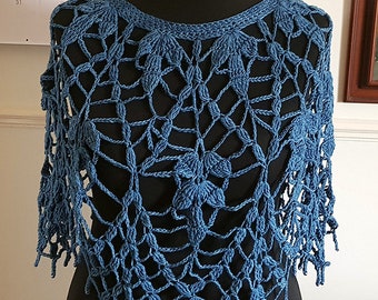 Lacy crochet capelet