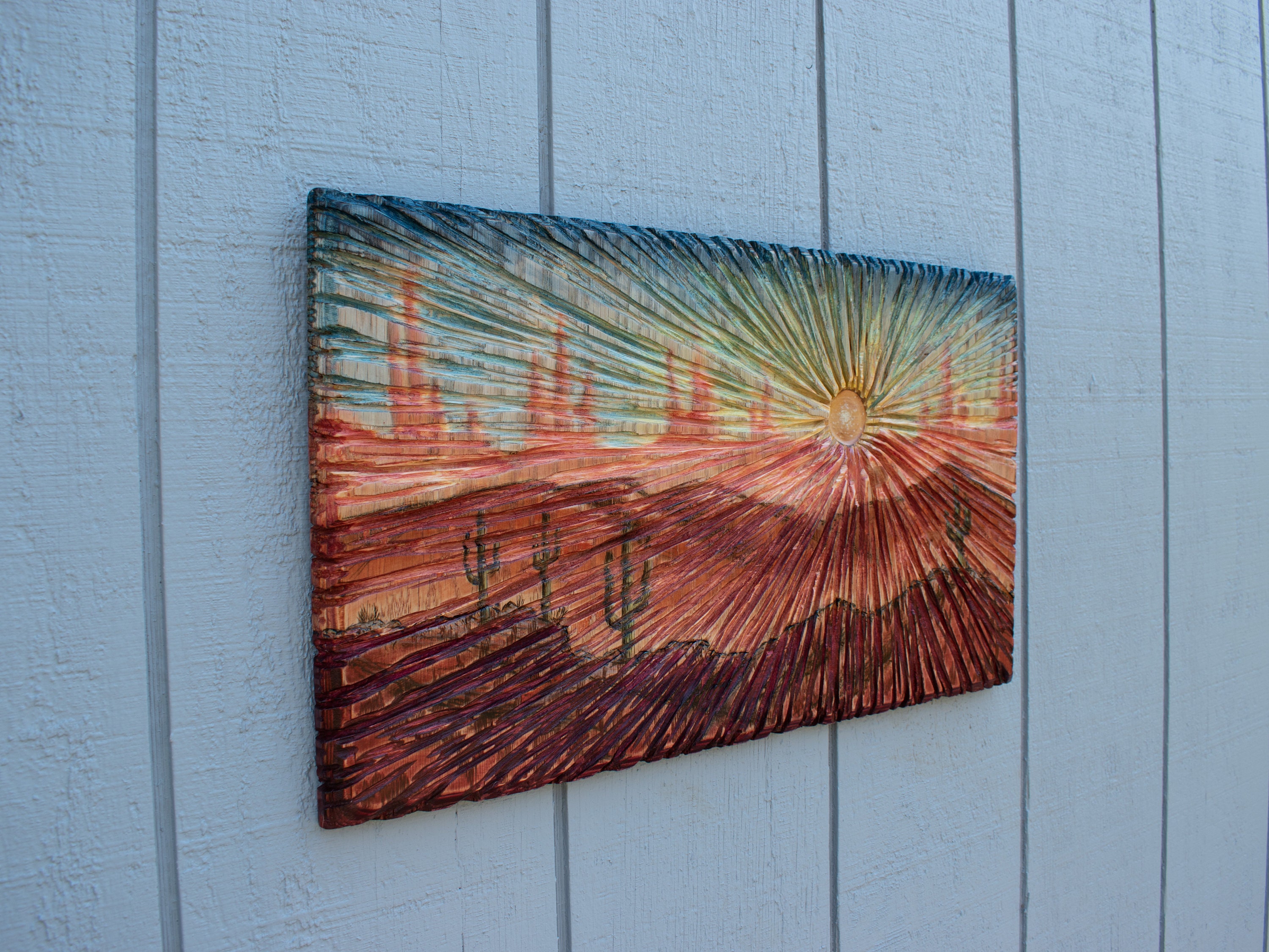 DESERT ART WOOD Decor Rustic Wall Art Wall Sculpture Wood Etsy