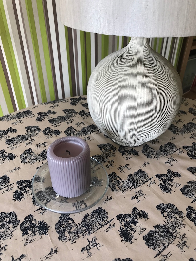 Vintage beige fine cotton tablecloth