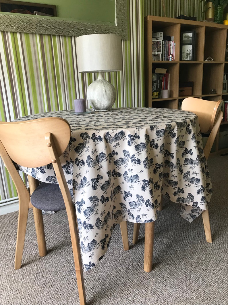 Vintage beige fine cotton tablecloth