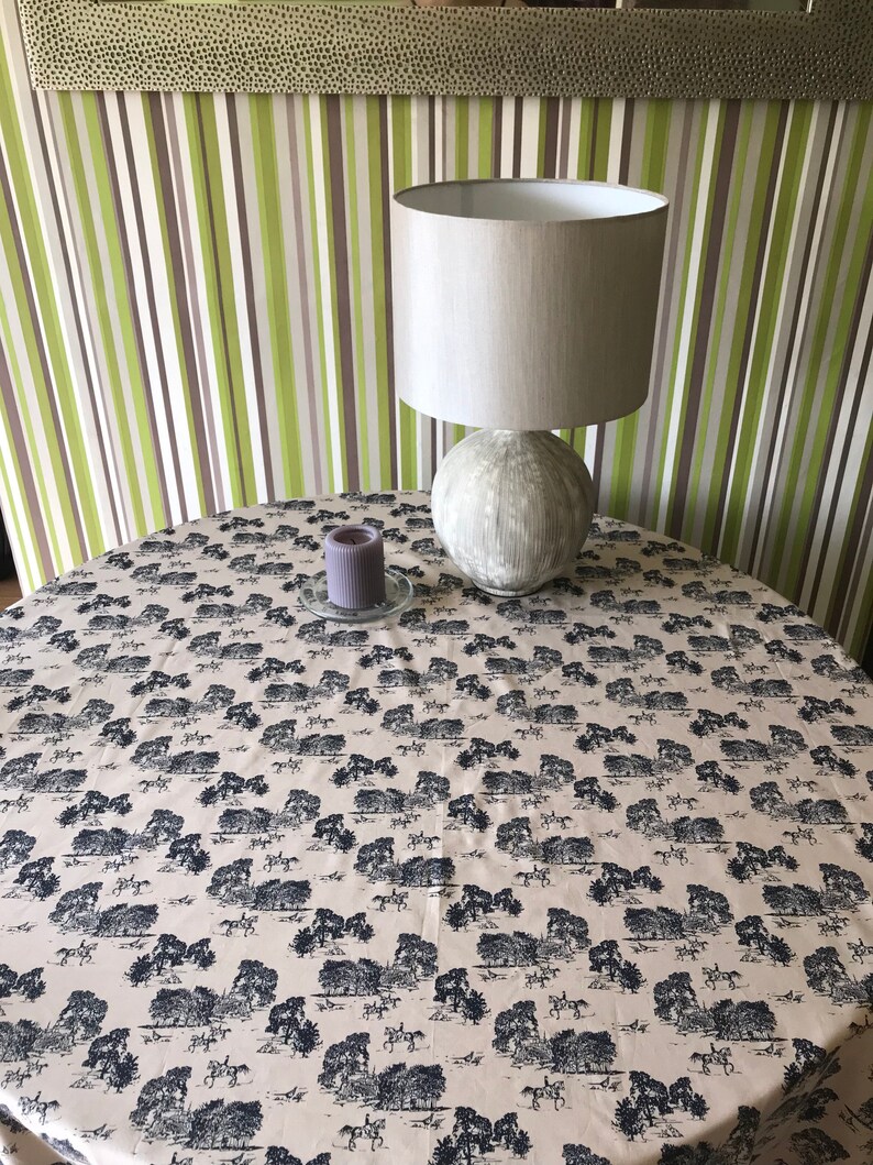 Vintage beige fine cotton tablecloth