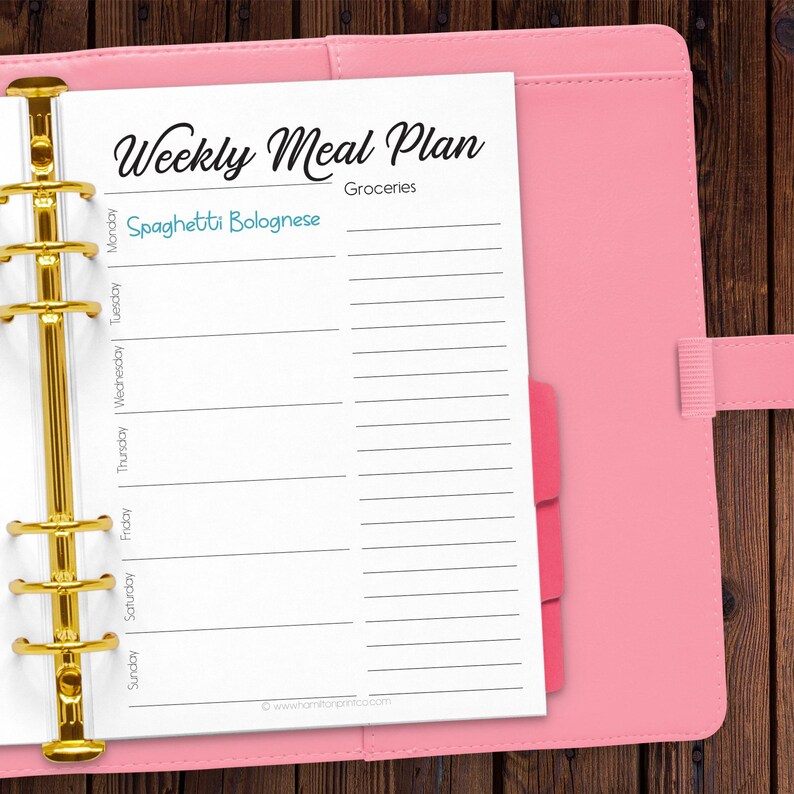 Weekly Meal Planner Printable | Minimalist Grocery List (PDF) - Etsy Canada