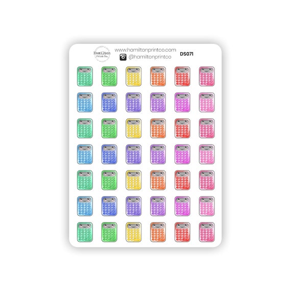 Kawaii Rainbow Calculators Cute Calculator Planner Stickers Etsy