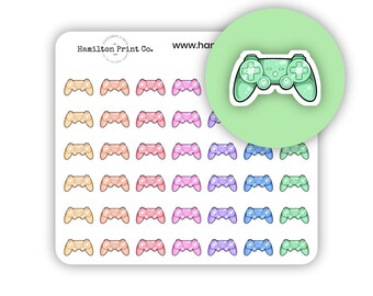 Kawaii Gaming Planner Stickers, Tiny Colourful PS4 Game Controller Icons for your Planner, Bullet Journal or Hobonichi Weeks | MS109