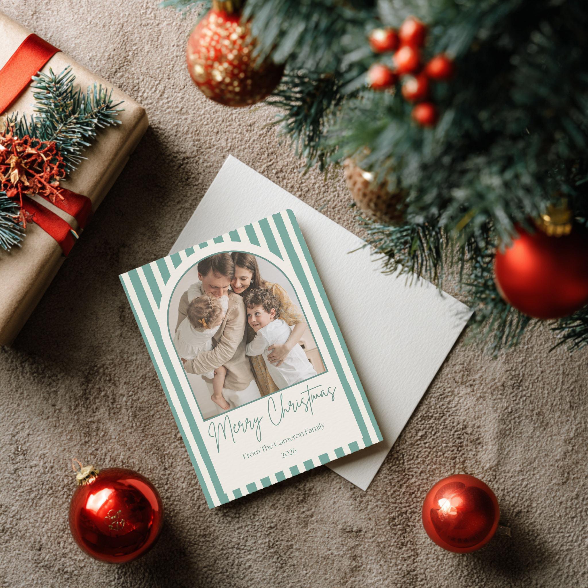 Editable Christmas Card Template | Printable Canva Xmas Photo Card ...