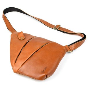 One Strap Leather Backpack - Etsy