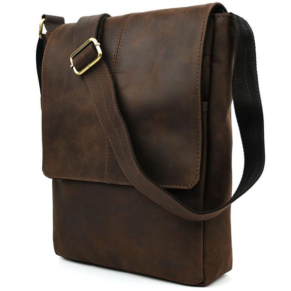 Handcrafted lawyer messenger bag, leather business shoulder bag, men's 14 laptop bag, board member gift, A4 leather sling bag
