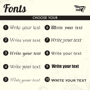 a list of font options for users to choose from, with the text "FONTS" prominently displayed.