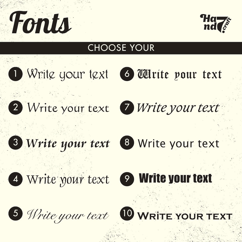 a list of font options for users to choose from, with the text "FONTS" prominently displayed.