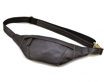 Banana leather waist bag LIMARY Lim-525GC brown nappa leather