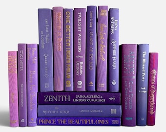 Purple Books for Home or Office Decor, Modern Books by Color, Bookshelf Decorations, Home Library Staging, Interior Decorator Books