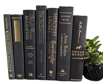 Black Book Stack: Modern Home Decor Books by Color