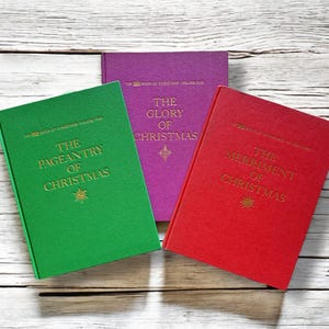 Vintage Christmas Books Stack, Books for Holiday Home Decor, Vintage Christmas Book Decor, Time Life Christmas Books, History of Christmas