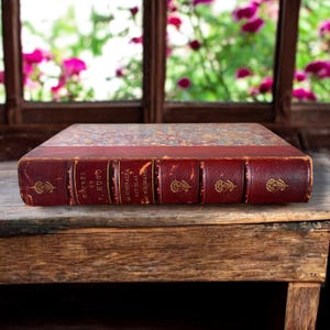 Antique 1880 La Esmeralda by Victor Hugo Written in Spanish, Spanish Classic Literature, Antique Leather Book, Marbled Cover, 1800's Book