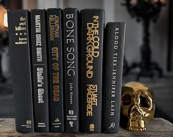 Black Halloween Book Decor, Spooky Title Set of 6