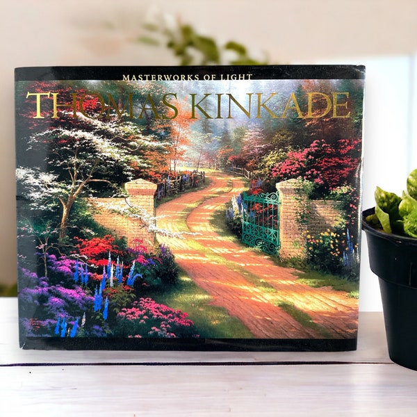 Thomas Kinkade Book, Thomas Kinkade Masterworks of Light, Large ART Coffee Table Book, Art Room Decor, Black Art Shelf Decor, Book Decor