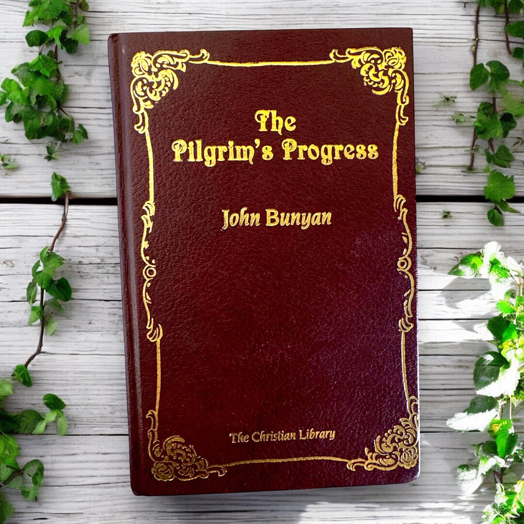 Vintage 1984 the Pilgrim's Progress Book: Burgundy Leather, Christian ...