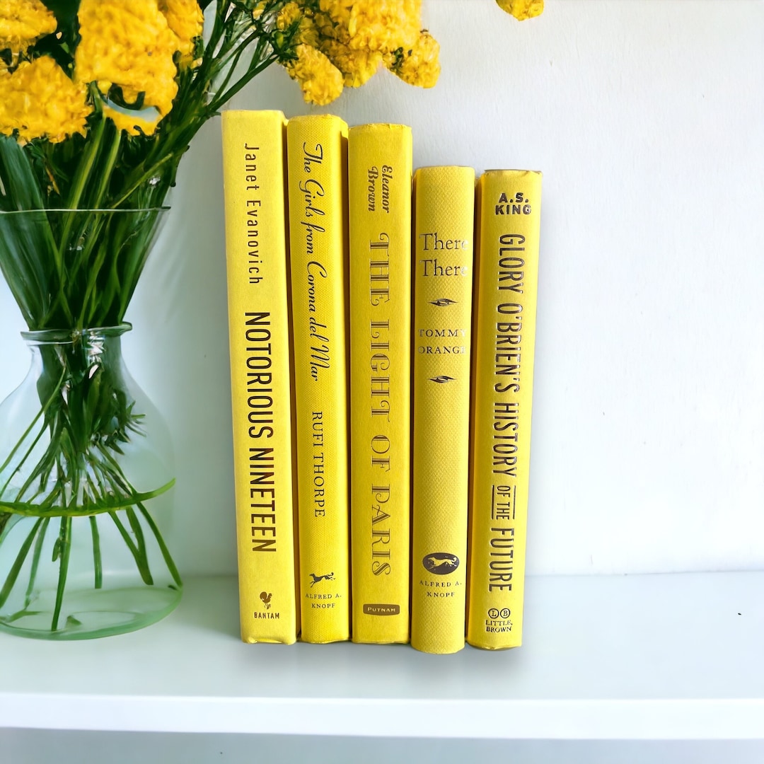 Modern Yellow Books Stack, Collection of 5 REAL Interior Decorator ...