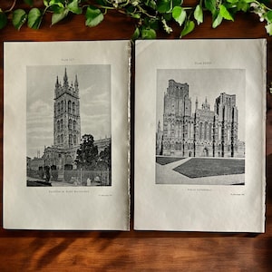Antique 1925 Gothic Cathedral Photographs Art, French Gothic Architecture Art, Ancient Architecture Art, Cathedral Architecture Hime Decor