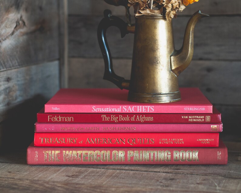 Vintage Red Coffee Table Books Large Oversized Books in Shades Etsy