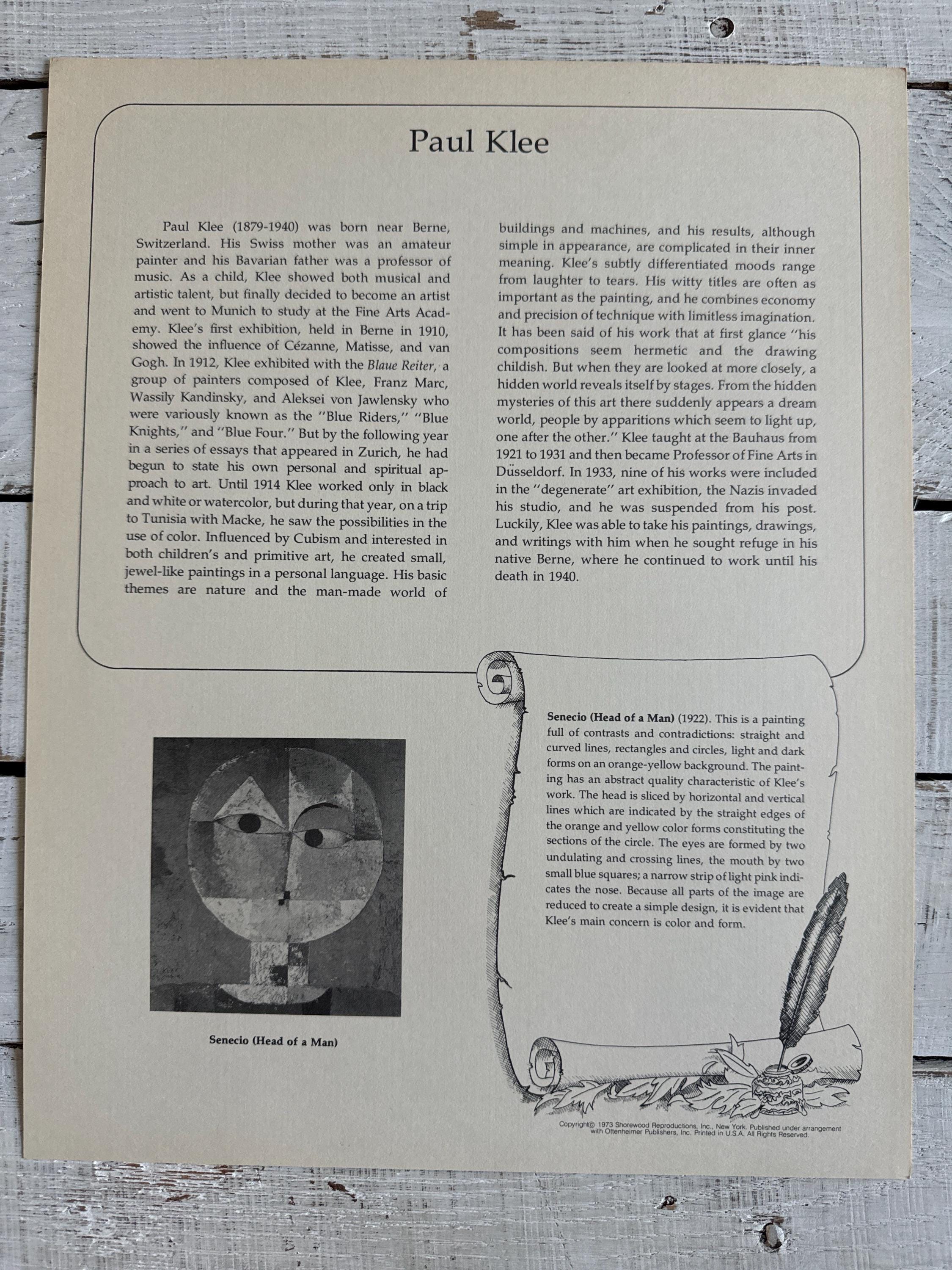 Vintage 1973 Klee Vintage 1973 Klee