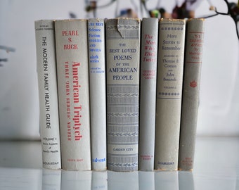 Vintage Grey Büchersammlung: Shabby Chic Decor, 7er-Set