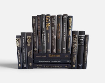 Black Books Set, Choose any Quantity, Modern Books by Color, Bookshelf Decor, Home Staging, Interior Decorator Books, Books by the Foot