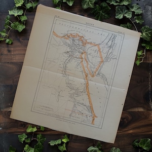 Antique 1891 Egypt Map Book Plate Art, Antique Egyptian Map, Egypt Map Wall Art, Egypt Home Decor, Egyptian Wall Hanging Art