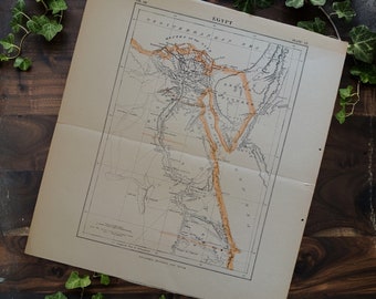 Antique 1891 Egypt Map Book Plate Art, Antique Egyptian Map, Egypt Map Wall Art, Egypt Home Decor, Egyptian Wall Hanging Art